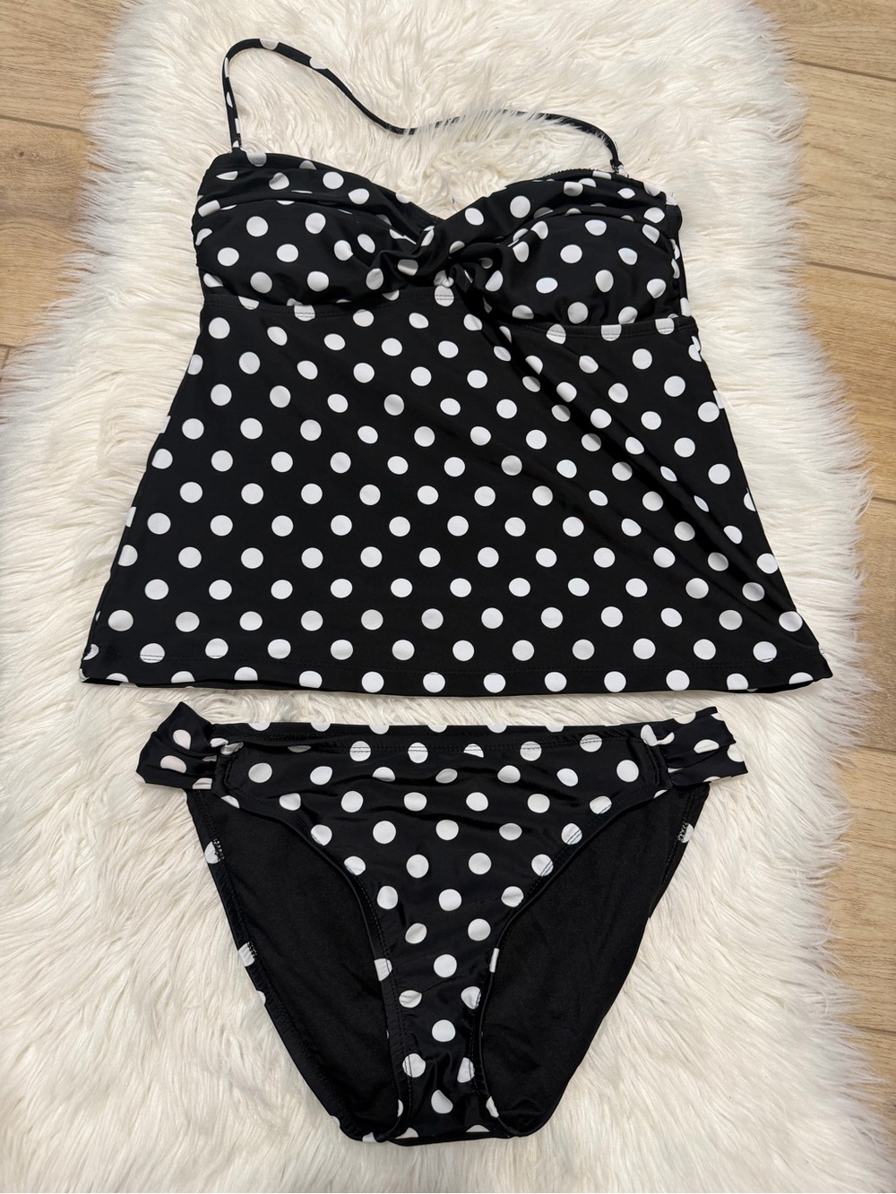 Mossimo Supply Co. Black and White Polka Dot Bikini Set